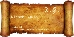Kirsch Gyula névjegykártya